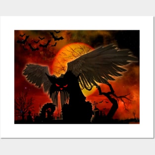 Evil Angel Halloween cat Posters and Art